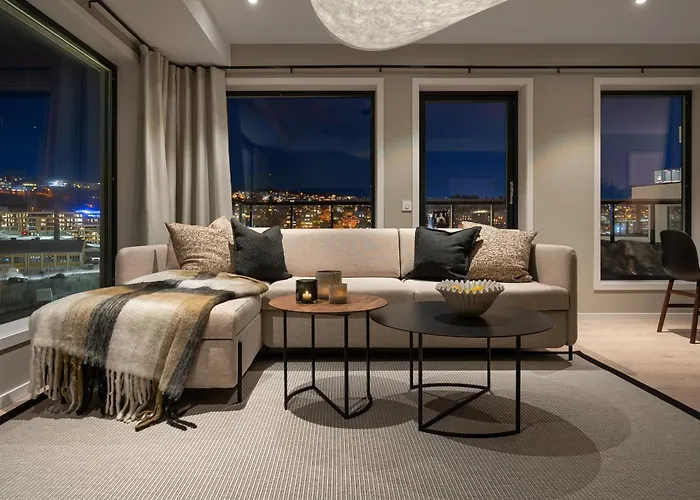 Apartament Premium Penthouse Sea & Mountain View In 2-bathrooms, Free Parking In Garage Tromsø